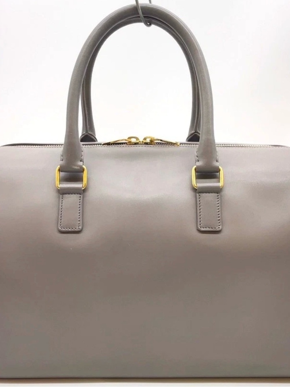 Saint Laurent Taupe Leather Satchel with Gold Hardware